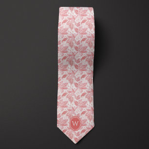 Rosa-Floral-Monogramm Krawatte