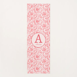 Rosa Floral Monogramm Yogamatte
