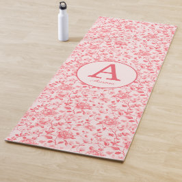 Rosa Floral Monogramm Yogamatte