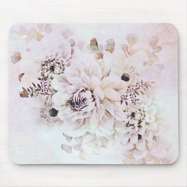 Rosa Floral Mousepad (Vorne)
