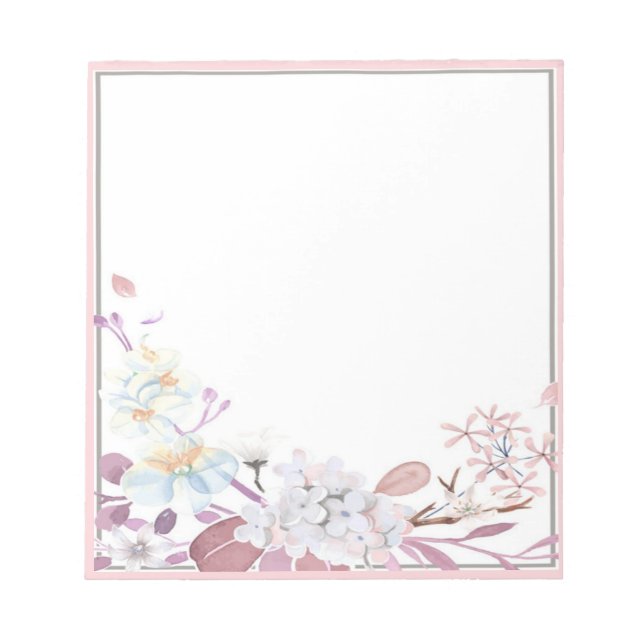 Rosa floral notizblock (Vorderseite)
