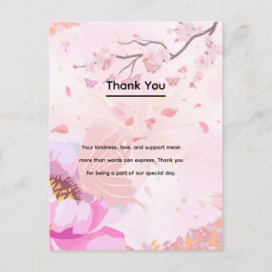 rosa floral postkarte