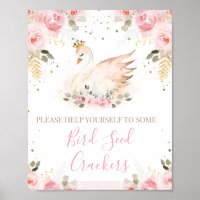 Rosa Floral Prinzessin Swan Geburtstagspartei Unte