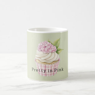 Rosa Floral Weißcreme-Cupcake Kaffeetasse