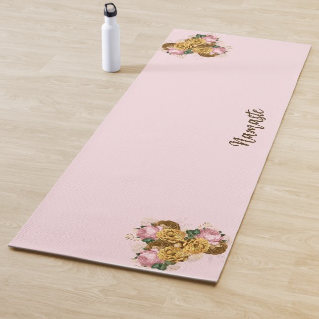 Rosa Floral Yogamatte (Beispiel)