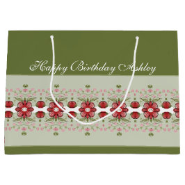 Rosa florale Akzentuierung Große Geschenktüte