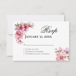 Rosa florale Antwort-RSVP-Karte RSVP Karte