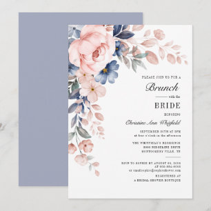 Rosa Florale Aquarell-Bridal-Brunch individuell an Einladung