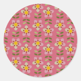 Rosa florale Aufkleber - Blende & Stick