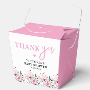 Rosa florale Baby in Bloom Baby Shower Geschenkbox Geschenkschachtel