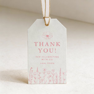 Rosa Florale Babyparty Danksagungs-Geschenkanhänge Geschenkanhänger