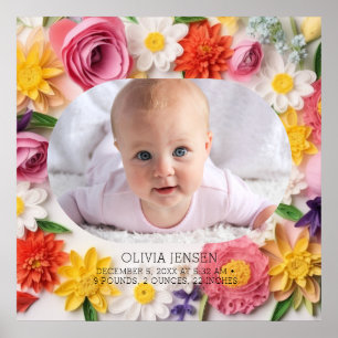 Rosa florale benutzerdefinierte Wasserfarbe Neue B Poster