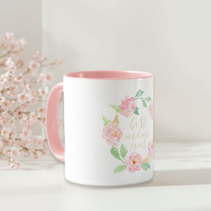 Rosa florale Beste Mama je Muttertagsgeschenk Tasse