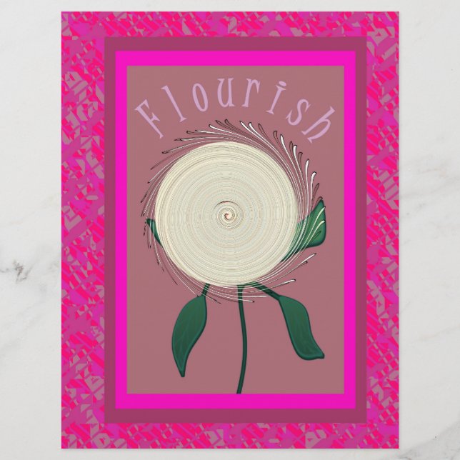 Rosa florale Blumen Großpackung Scrapbook Papier S (Vorne)