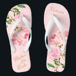 Rosa florale botanische Mutter der Braut Hochzeit Flip Flops<br><div class="desc">Diese personalisierten rosa florale Botanische Mutter von Braut Hochzeitsflip Flops bieten ein elegantes ästhetisches Design von rosa Peony Blume Aquarellmalerei. Die wunderschönen Flip Flops sind ein unvergessliches Geschenk für Hochzeitsfeier-Mitglieder: Braut, Brautmädchen, Brautmutter, Trauzeugin... Sie fügen Ihrem Hochzeitstag, Junggeselinnen-Abschied oder anderen Feierlichkeiten eine stilvolle Glamour hinzu. Strich Anpassen Sie es mit...</div>