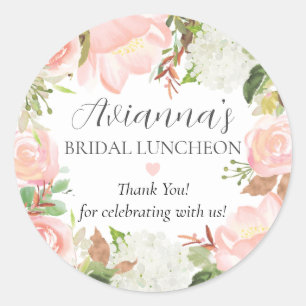 Rosa florale Braut-Luncheon-Dankeschön-Geschenk Runder Aufkleber