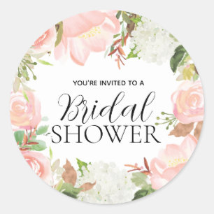 Rosa florale Brautparty-Umschlag-Siegel Runder Aufkleber