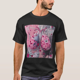 Rosa florale Brust Anatomie T-Shirt