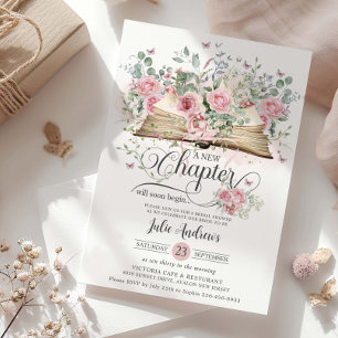 Rosa Florale Buch Hochzeit Bridal Shower Neues Kap Einladung