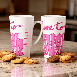 Rosa florale Chunky-Text-Slogan mit Namen Milchtasse