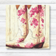 Rosa florale Cowgirl Stiefel - Girls Dekoration