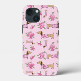 Rosa florale Dackel Themed Phone Case-Mate iPhone Hülle