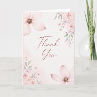 Rosa Florale Dankeskarten Karte