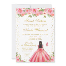 Rosa Florale Dark Skin Prinzessin Sweet Sixteen