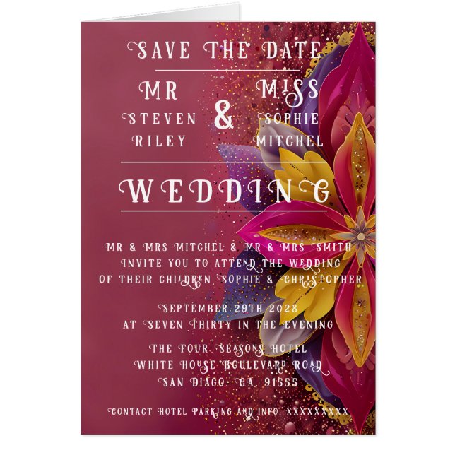 Rosa florale Elegance Hochzeitskollektion (Vorne)