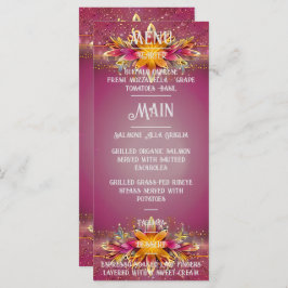 Rosa florale Elegance Hochzeitskollektion Menükarte