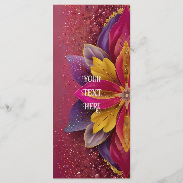 Rosa florale Elegance Hochzeitskollektion Menükarte (Rückseite)