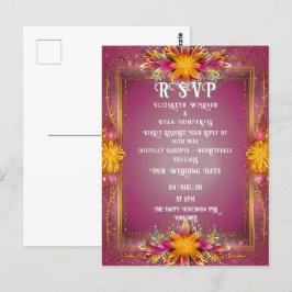 Rosa florale Elegance Hochzeitskollektion Postkarte