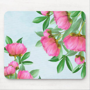 Rosa florale elegante Garten einfache Wasserfarbe Mousepad