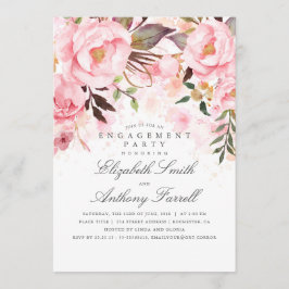 Rosa florale Elegante und moderne Engagement Party Einladung