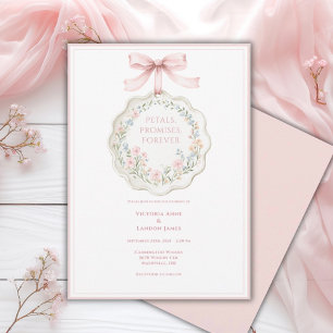 Rosa florale elegante Vintage-Hochzeit  Einladung