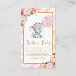 Rosa florale Elephant Baby Dusche bringen eine Boo Begleitkarte