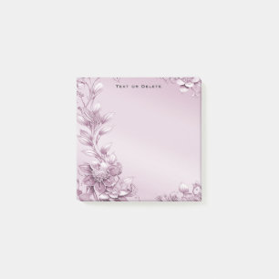 Rosa florale Foliation Post it Notes Post-it Klebezettel
