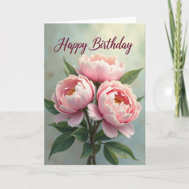 Rosa florale Geburtstagskarte Karte (Vorderseite)