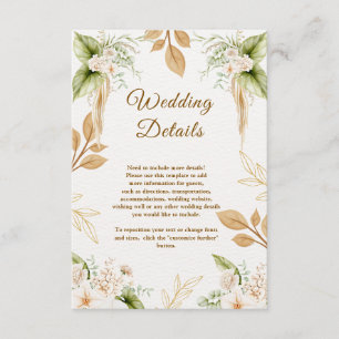Rosa Florale Gold Geometrische Hochzeit Begleitkarte
