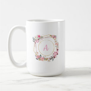 Rosa florale gold geometrische Tasse