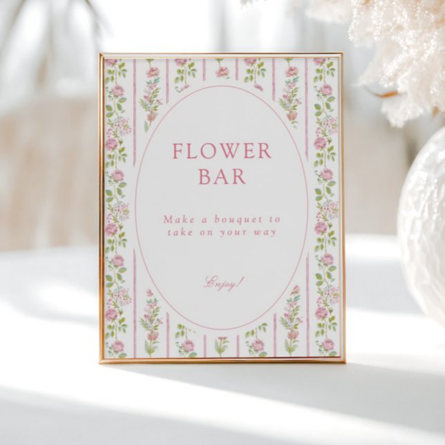 Rosa florale Grandmillennial-Blumenbar Poster (Von Creator hochgeladen)
