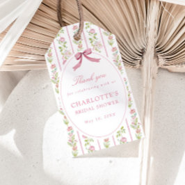 Rosa Florale Grandmillennial-Brautparty Geschenkanhänger