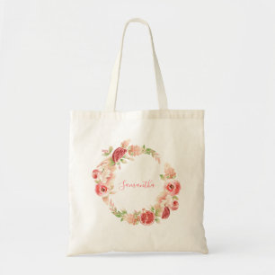 Rosa Florale Grünzeug Mädchen Baby Shower Tragetasche