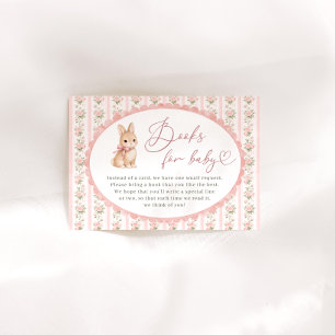 Rosa florale Häschen-Bücher für Baby Begleitkarte