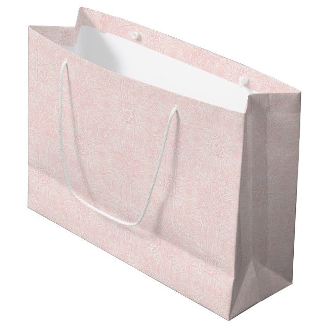 Rosa Florale Hochzeitsdusche Große Geschenktüte (Vorderseite Schrägansicht)