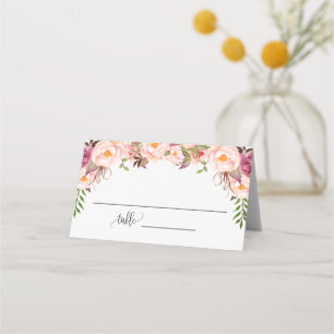 Rosa florale Hochzeitsdusche Hochzeit Sitzordnung  Platzkarte