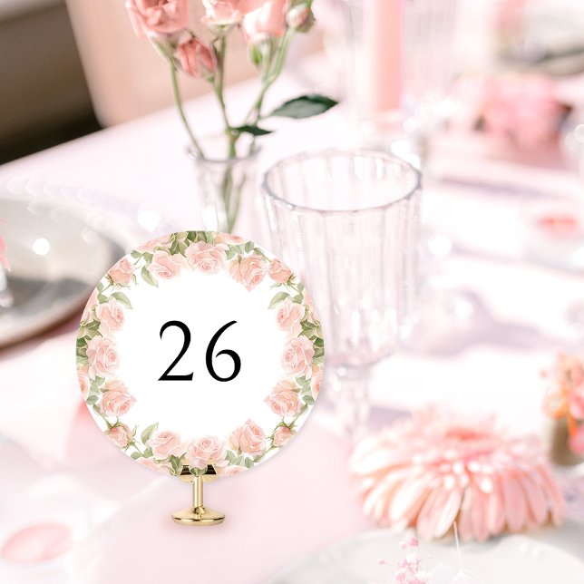Rosa Florale Hochzeitsdusche-Tischnummer Einladung (Von Creator hochgeladen)