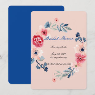Rosa florale Hochzeitsduscheinladung Save The Date