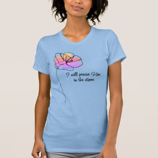 Rosa florale inspirierende Lob Gottes christlich T-Shirt