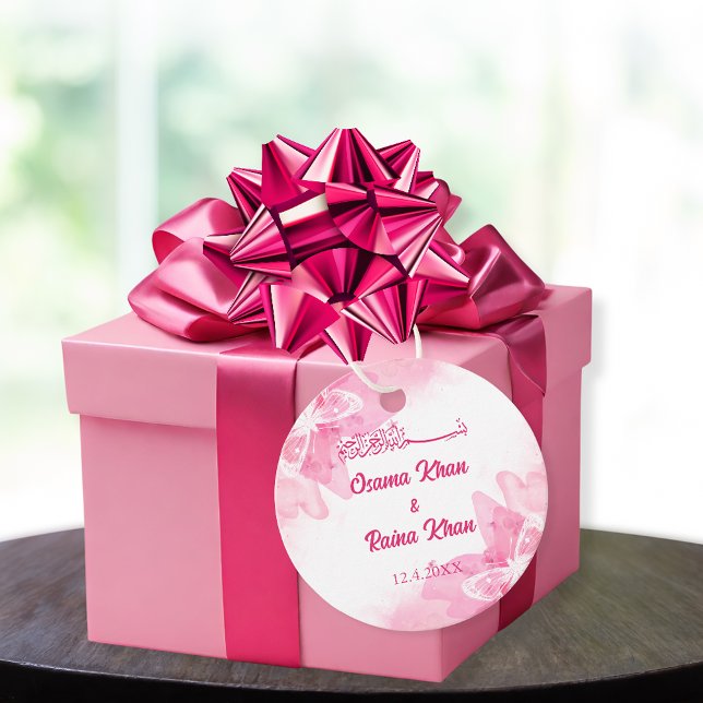 Rosa florale islamische Hochzeit Geschenkanhänger (Von Creator hochgeladen)